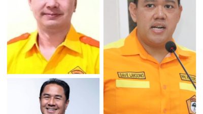 Ketua Umum PPK KOSGORO 1957, Dave AF Laksono (kanan) dan Ketua PDK KOSGORO 1957 NTT FX Alain Niti Susanto dan Ketua Panitia Jhon Oematan (kiri).